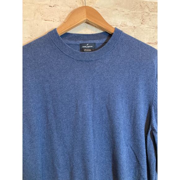 Daniel Hechter Paris Sweater Mens Large Blue Cotton & Cashmere Pullover - Picture 2 of 11